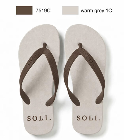 The Dolce — bone rubber sandal with chocolate strap